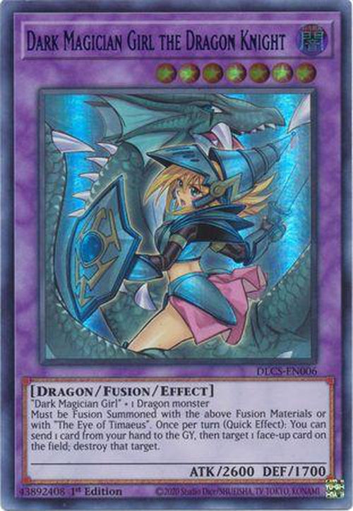 US PRINT GREEN ALTERNATE ART - Dark Magician Girl the Dragon Knight - DLCS-EN006 - Ultra Rare 1st Edition-Cherry Collectables