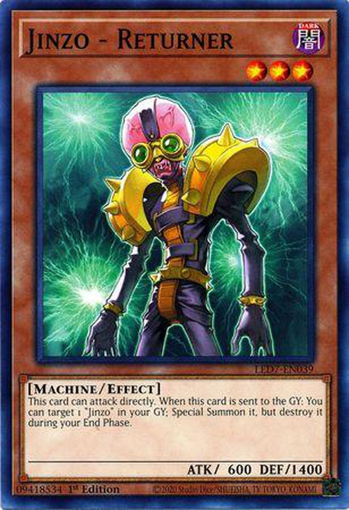 PLAYSET 3x Jinzo - Returner - LED7-EN039 - Common 1st Edition-Cherry Collectables