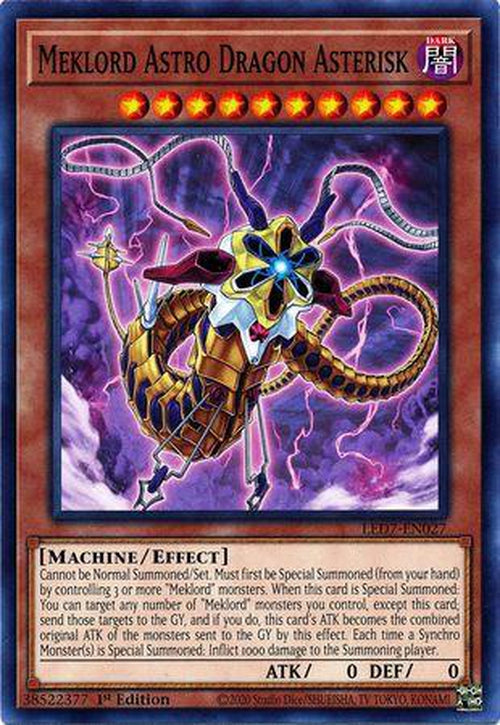 PLAYSET 3x Meklord Astro Dragon Asterisk - LED7-EN027 - Common 1st Edition-Cherry Collectables