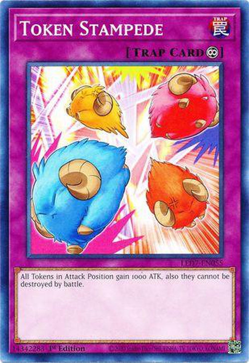 PLAYSET 3x Token Stampede - LED7-EN055 - Common 1st Edition-Cherry Collectables