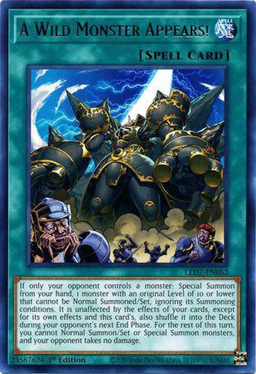 PLAYSET 3x A Wild Monster Appears! - LED7-EN052 - Rare 1st Edition-Cherry Collectables