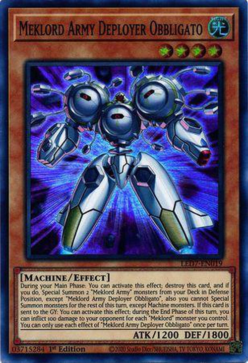 Meklord Army Deployer Obbligato - LED7-EN019 - Super Rare 1st Edition-Cherry Collectables