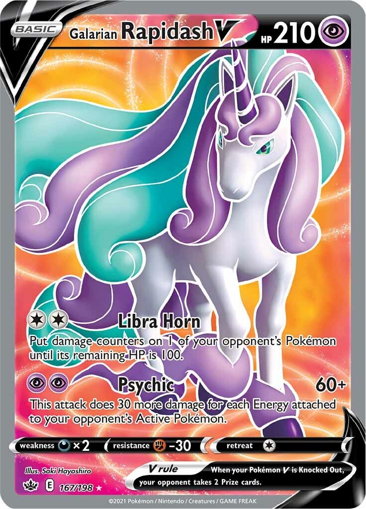 Galarian Rapidash V - 167/198 - Full Art Ultra Rare Chilling Reign