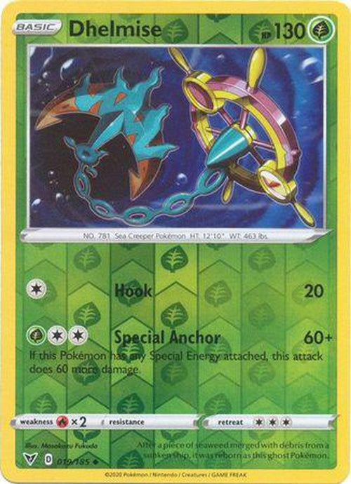 REVERSE HOLO Dhelmise - 019/185 - Uncommon - Vivid Voltage-Cherry Collectables