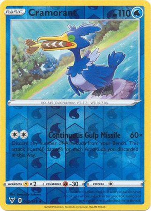 REVERSE HOLO Cramorant - 040/185 - Uncommon - Vivid Voltage-Cherry Collectables