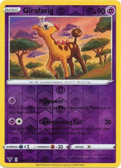 REVERSE HOLO Girafarig - 065/185 - Uncommon - Vivid Voltage-Cherry Collectables
