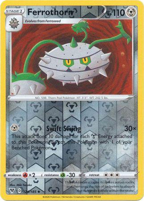 REVERSE HOLO Ferrothorn - 124/185 - Uncommon - Vivid Voltage-Cherry Collectables