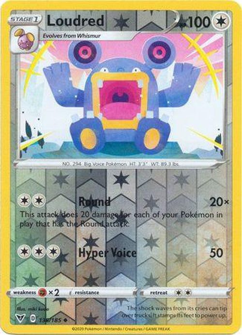 REVERSE HOLO Loudred - 136/185 - Uncommon - Vivid Voltage-Cherry Collectables