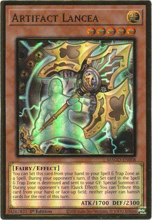 Artifact Lancea - MAGO-EN008 - Premium Gold Rare 1st Edition-Cherry Collectables