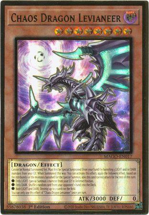 ALTERNATE ART Chaos Dragon Levianeer - MAGO-EN017 - Premium Gold Rare 1st Edition-Cherry Collectables