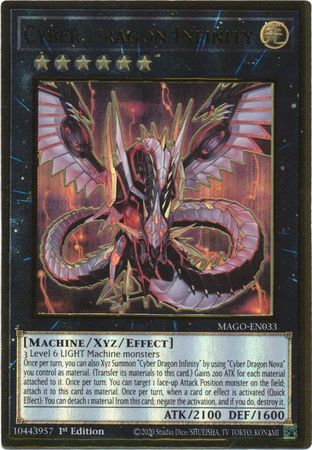 Cyber Dragon Infinity - MAGO-EN033 - Premium Gold Rare 1st Edition-Cherry Collectables