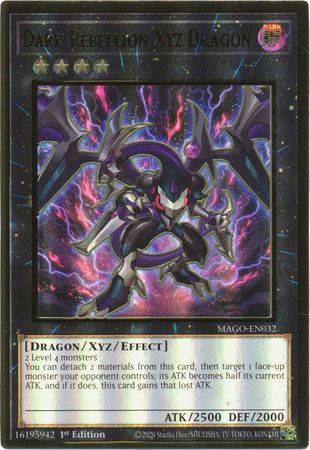 Dark Rebellion Xyz Dragon - MAGO-EN032 - Premium Gold Rare 1st Edition-Cherry Collectables