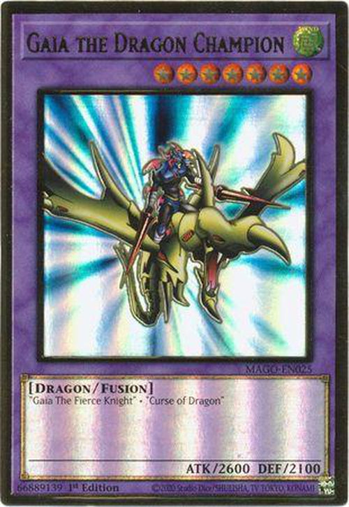 Gaia the Dragon Champion - MAGO-EN025 - Premium Gold Rare 1st Edition-Cherry Collectables