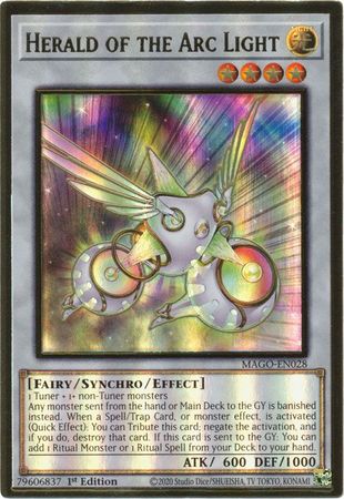 Herald of the Arc Light - MAGO-EN028 - Premium Gold Rare 1st Edition-Cherry Collectables