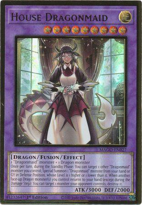 House Dragonmaid - MAGO-EN027 - Premium Gold Rare 1st Edition-Cherry Collectables