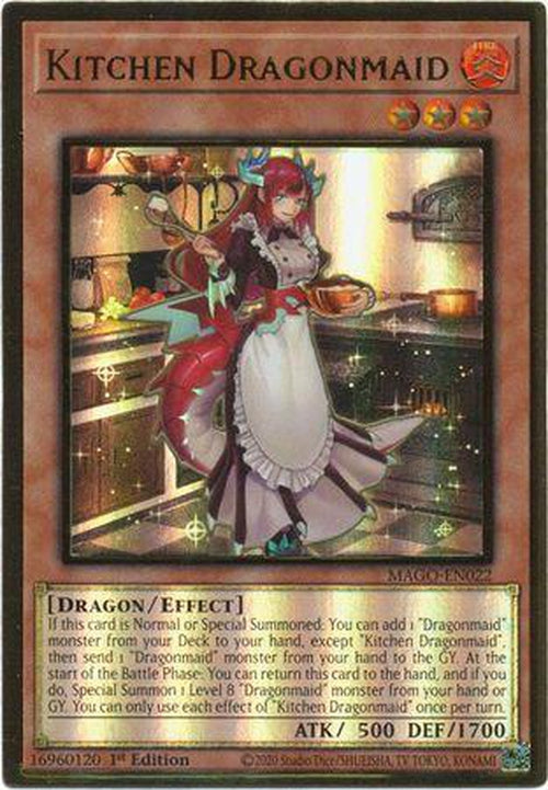 Kitchen Dragonmaid - MAGO-EN022 - Premium Gold Rare 1st Edition-Cherry Collectables