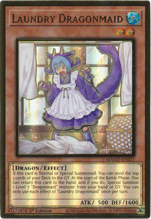 Laundry Dragonmaid - MAGO-EN021 - Premium Gold Rare 1st Edition-Cherry Collectables