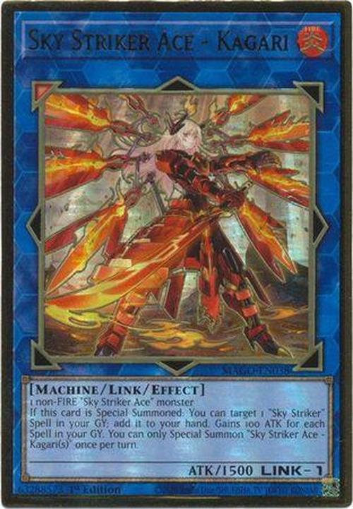 ALTERNATE ART Sky Striker Ace - Kagari - MAGO-EN038 - Premium Gold Rare 1st Edition-Cherry Collectables