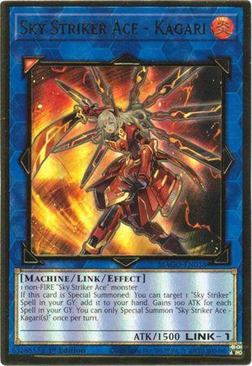 Sky Striker Ace - Kagari - MAGO-EN038 - Premium Gold Rare 1st Edition-Cherry Collectables
