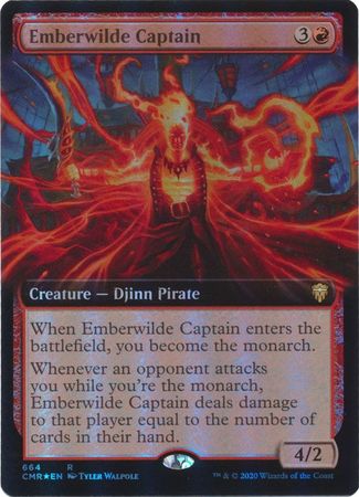 FOIL EXTENDED ART Emberwilde Captain 664 - Commander Legends-Cherry Collectables
