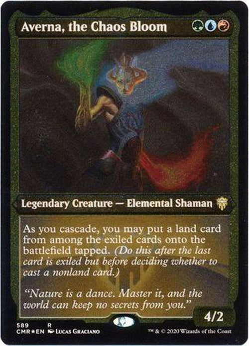 ETCHED FOIL Averna, the Chaos Bloom 589 - Commander Legends-Cherry Collectables