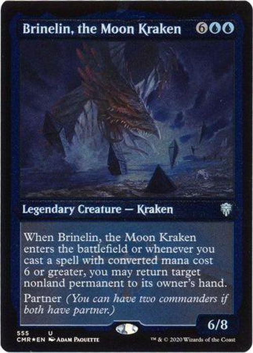 ETCHED FOIL Brinelin, the Moon Kraken 555 - Commander Legends-Cherry Collectables