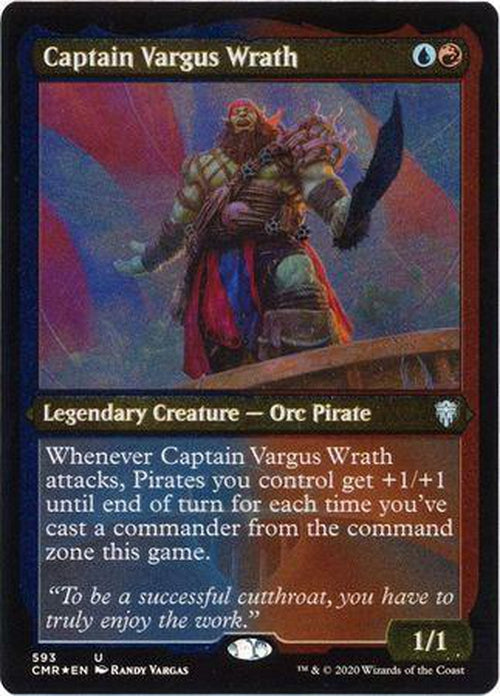 ETCHED FOIL Captain Vargus Wrath 593 - Commander Legends-Cherry Collectables