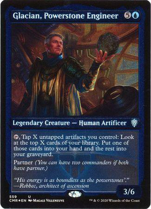 ETCHED FOIL Glacian, Powerstone Engineer 559 - Commander Legends-Cherry Collectables