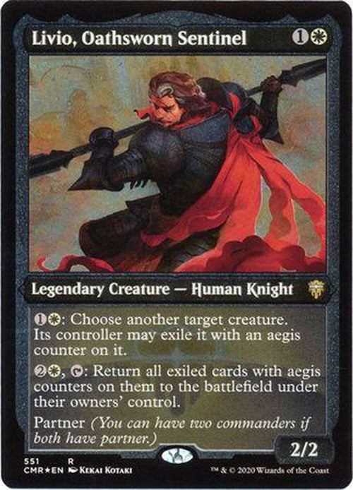 ETCHED FOIL Livio, Oathsworn Sentinel 551 - Commander Legends-Cherry Collectables