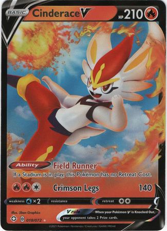 Cinderace V - 18/72 - Ultra Rare Shining Fates-Cherry Collectables