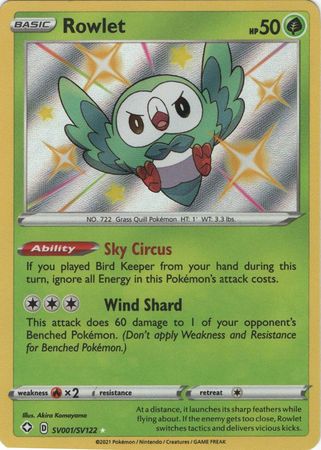 Rowlet - SV1/SV122 - Shiny Rare Shining Fates-Cherry Collectables