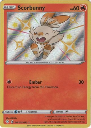 Scorbunny - SV15/SV122 - Shiny Rare Shining Fates-Cherry Collectables