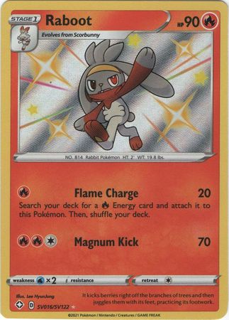 Raboot - SV16/SV122 - Shiny Rare Shining Fates-Cherry Collectables