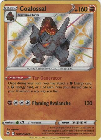 Coalossal - SV69/SV122 - Shiny Rare Shining Fates-Cherry Collectables