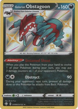 Galarian Obstagoon - SV80/SV122 - Shiny Rare Shining Fates-Cherry Collectables