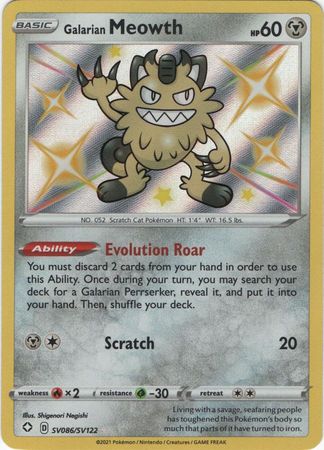Galarian Meowth - SV86/SV122 - Shiny Rare Shining Fates-Cherry Collectables