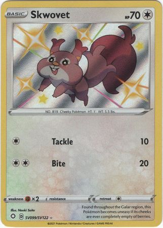 Skwovet - SV99/SV122 - Shiny Rare Shining Fates-Cherry Collectables