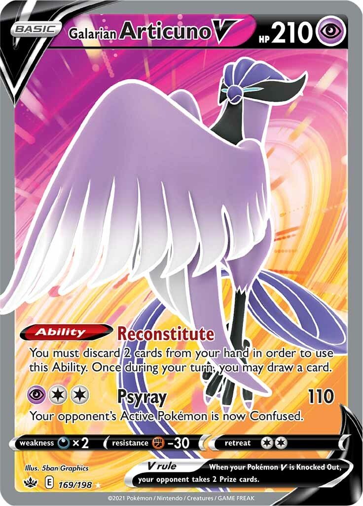Galarian Articuno V - 169/198 - Full Art Ultra Rare Chilling Reign