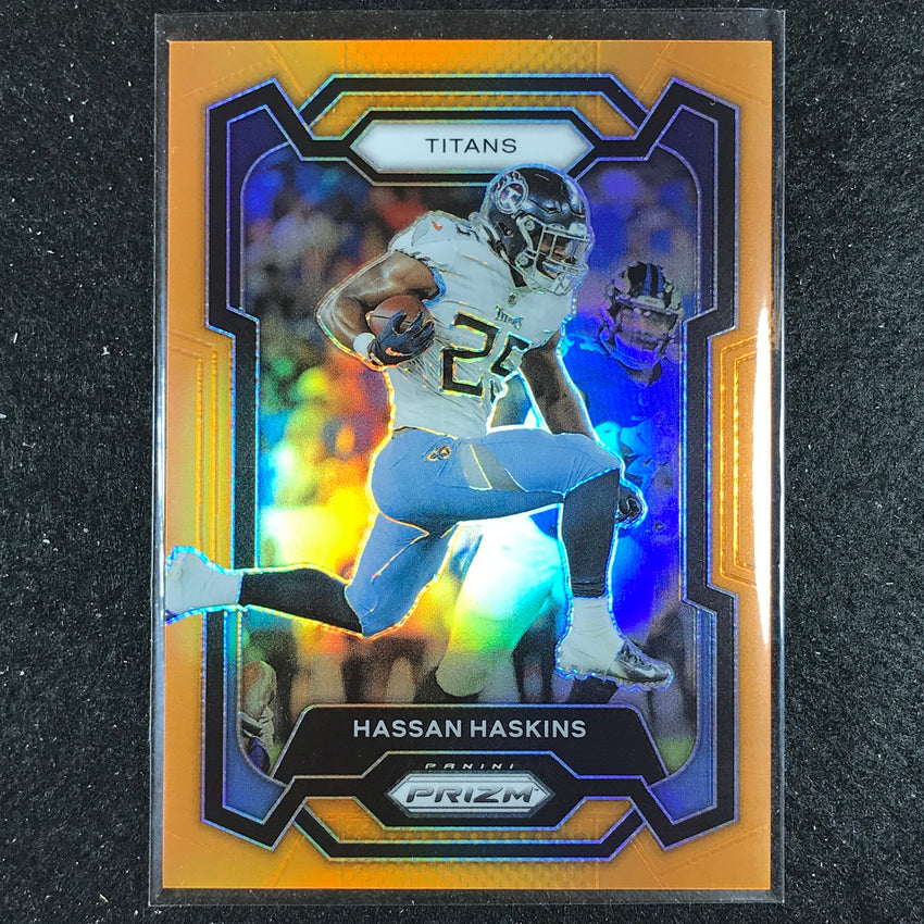2023 Prizm Football Hassan Haskins Base Orange 112/249