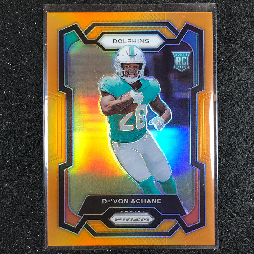 2023 Prizm Football Devon Achane Rookie Base Orange 54/249