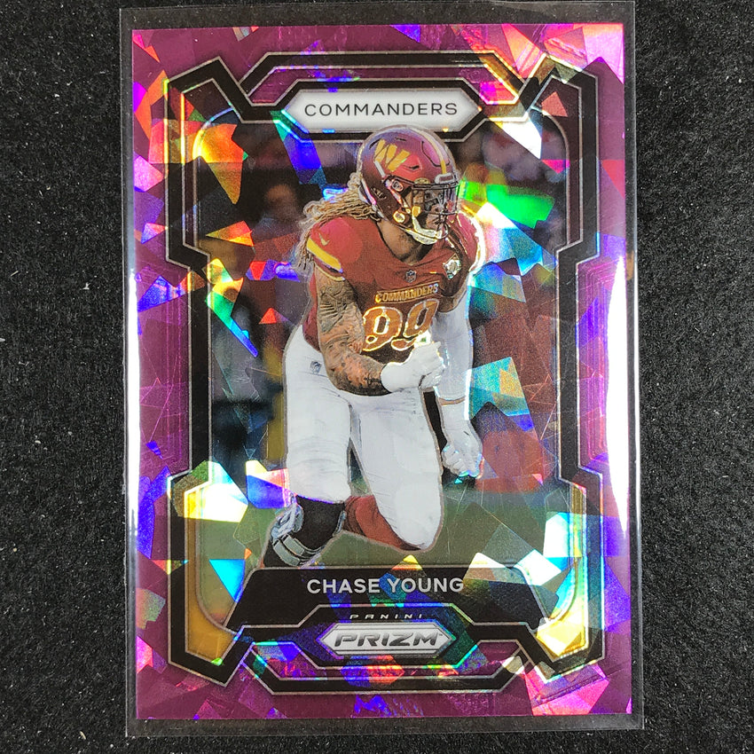2023 Prizm Football Chase Young Base Purple Ice 32/225