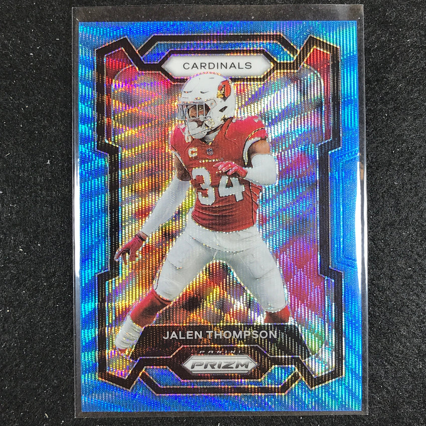 2023 Prizm Football Jalen Thompson Base Blue Wave 122/199