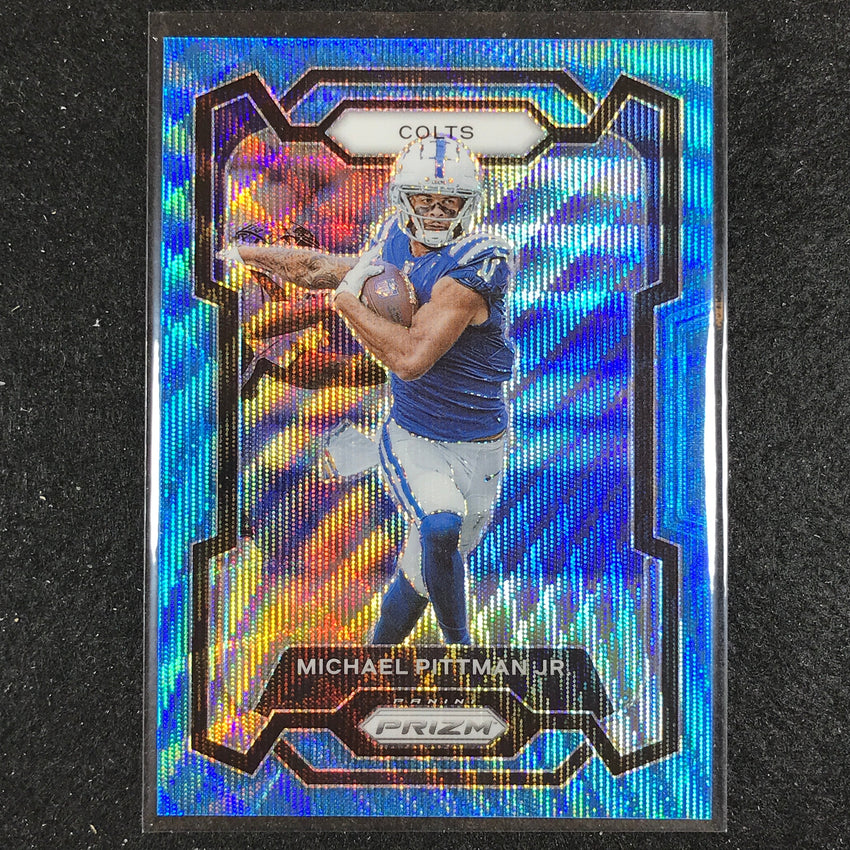 2023 Prizm Football Michael Pittman Jr. Base Blue Wave 43/199
