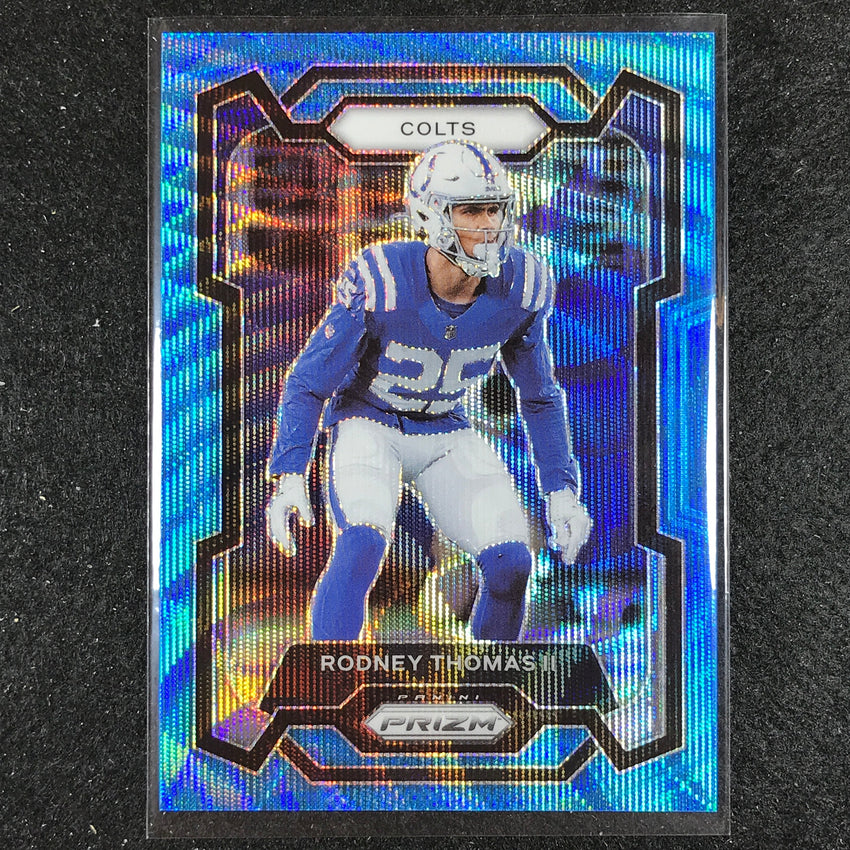 2023 Prizm Football Rodney Thomas Ii Base Blue Wave 138/199
