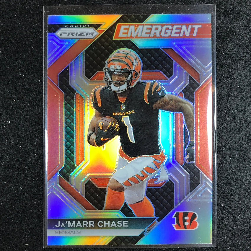 2023 Prizm Football Jamarr Chase Emergent Silver Prizm No 7