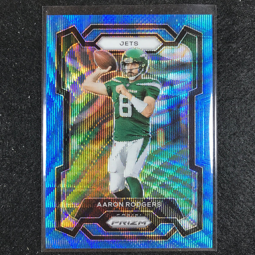2023 Prizm Football Aaron Rodgers Base Blue Wave 4/199