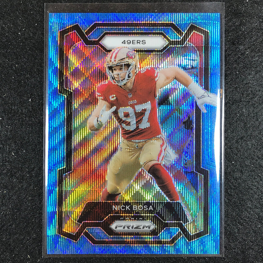 2023 Prizm Football Nick Bosa Base Blue Wave 3/199