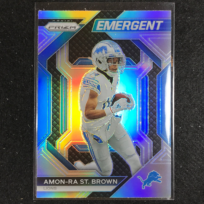 2023 Prizm Football AMON-RA ST. BROWN Emergent Silver Prizm #8