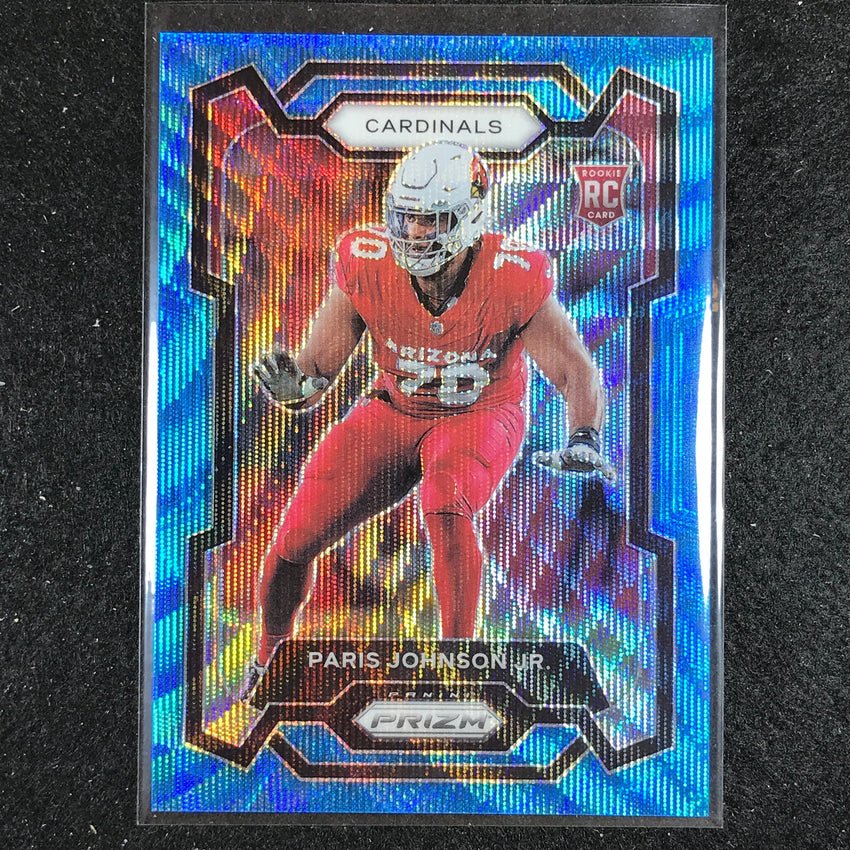 2023 Prizm Football Paris Johnson Jr. Rookie Base Blue Wave 117/199