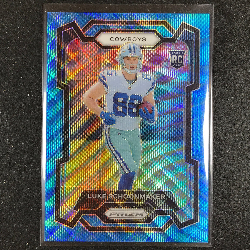 2023 Prizm Football Luke Schoonmaker Rookie Base Blue Wave 9/199